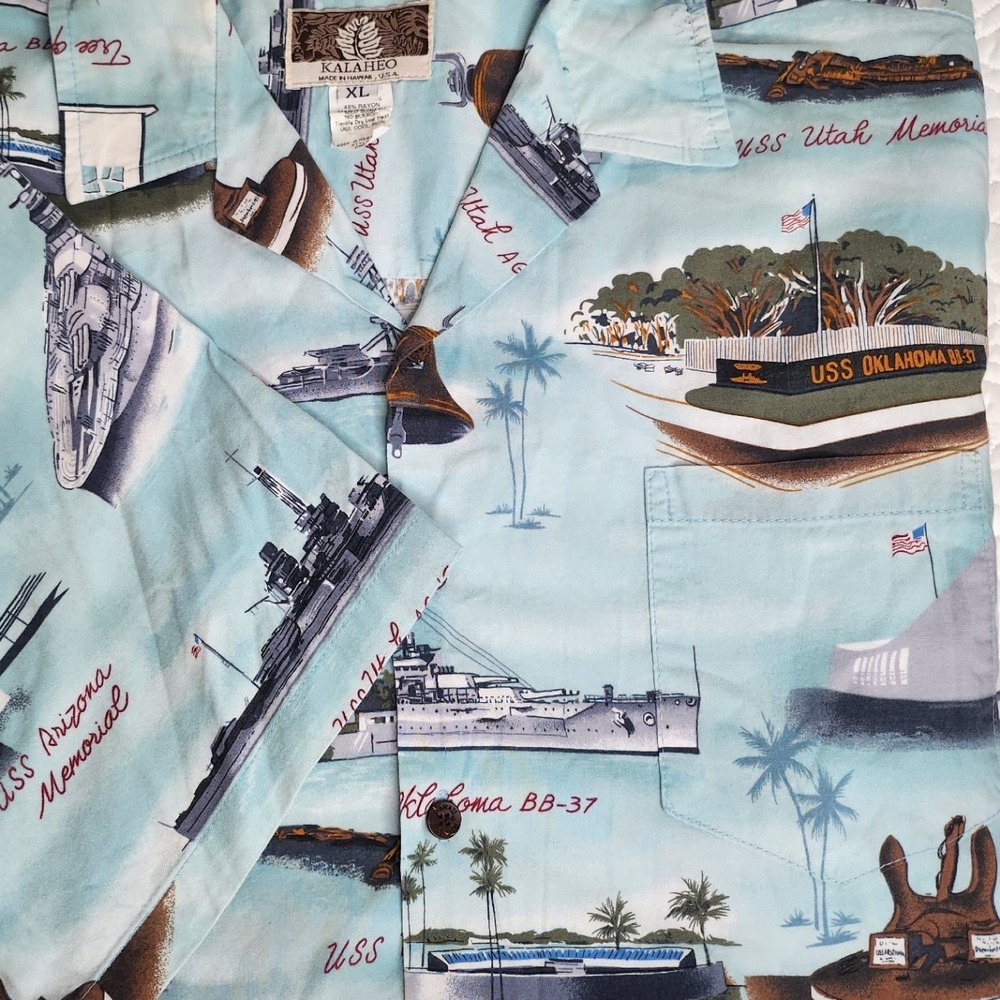 Kalaheo‎ Made in Hawaii Button up Pearl Harbor Shirt XL - Picture 6 of 9